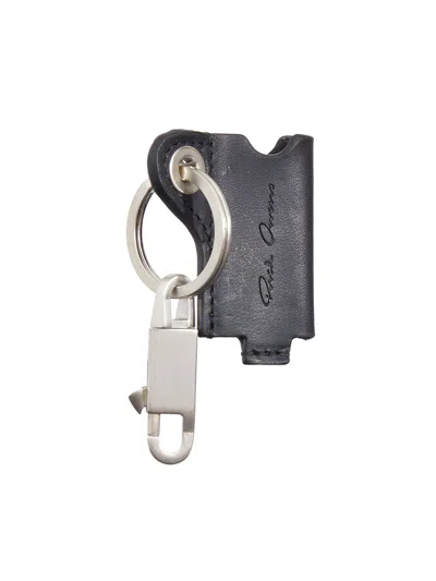 Rick Owens Porta Accendino In Pelle In Black