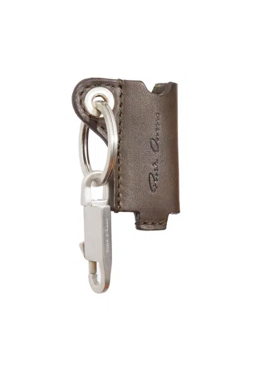 Rick Owens Porta Accendino In Pelle In Brown