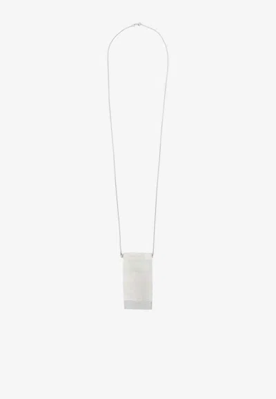 Rick Owens Portable Ashtray Necklace In Silver