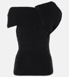 Rick Owens Porterville Asymmetric Wool-blend Top In Black