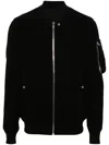 Rick Owens Crepe Wool Bomber Jacket In 09 Black