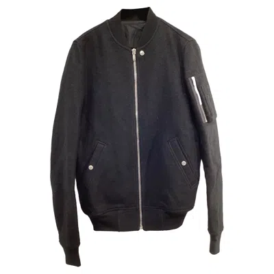 Rick Owens Porterville Bomber Jacket In Black Wool