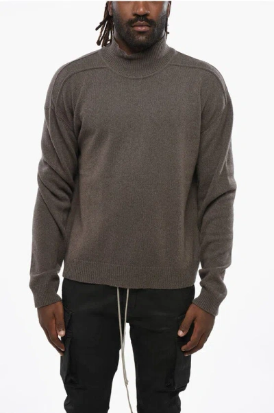 Rick Owens Porterville Cashmere Turtleneck Sweater In Brown