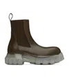 Rick Owens Khaki Porterville Beatle Bozo Tractor Chelsea Boots In Black