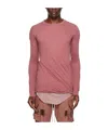 Rick Owens Pink Porterville Double Long Sleeve T-shirt In 23 Thulian