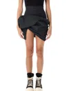 Rick Owens Women's Porterville Draped Mini Skirt In Black