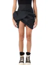 Rick Owens Women's Porterville Draped Mini Skirt In Black