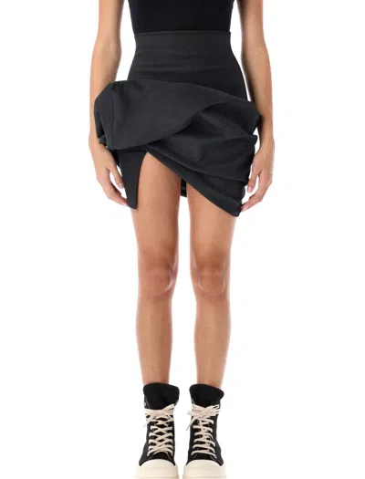 Rick Owens Porterville Draped Mini Skirt In Black