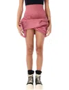 Rick Owens Women's Porterville Draped Mini Skirt In Thulian