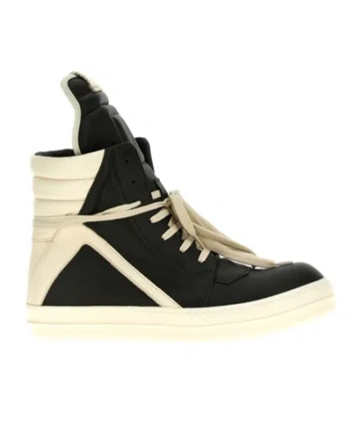 Rick Owens Porterville Geobasket Two-tone Sneakers In Black