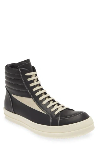 Rick Owens Porterville High Top Sneaker In Black/milk/milk