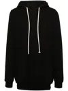 Rick Owens Mens Black Oversized Drawstring Cotton-jersey Hoody Xs In 黑色