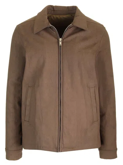 Rick Owens Porterville Leather Jacket In Brown