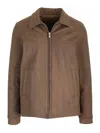 Rick Owens Porterville Leather Jacket In Brown