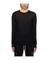 Rick Owens Forever Rib Ls T In Mini Rib Jersey In Black