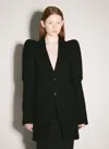 Rick Owens Puffed-shoulder Two-button Jacket In Black
