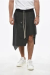 Rick Owens Porterville Multi-pocket Dracca Skirt With Asymmetrical Cut In Black