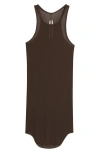 Rick Owens Porterville Rib Racerback Tank Top In Dark Dust