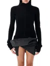 Rick Owens Black Porterville Headon Dbl Lupetto Turtleneck In Black