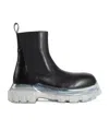 Rick Owens Beatle Bozo Leather Ankle Boots In Black