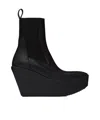 Rick Owens Porterville Sliver Platform Beatle Ankle Short Boots In Black