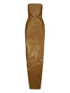 Rick Owens Porterville Strapless Gown In Brown