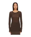 Rick Owens Rib Ls T Ribbed T-shirt In Black