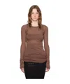 Rick Owens Brown Porterville Rib Long Sleeve T-shirt In Brown