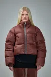 Rick Owens Turtle Oversized Cropped Down Jacket In Red