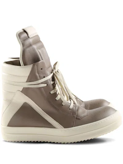 Rick Owens Porteville Geobasket Sneakers In Brown