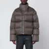 Rick Owens Black Porterville Jumbo Hooded Peter Down Jacket In Gray