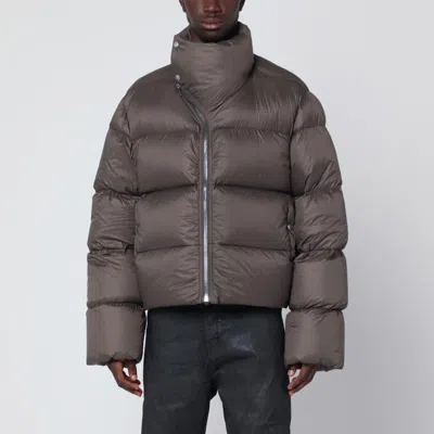Rick Owens Powder-colored Turle Zip Down Jacket In Gray