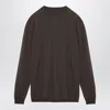 Rick Owens Powder Grey Cotton Crew-neck Sweater Men In Brown