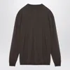 Rick Owens Powder Grey Cotton Crew-neck Sweater Men In Brown