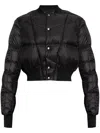 Rick Owens Mens Geometric-quilt Regular-fit Shell-down Flight Bomber Jacket Black In Black