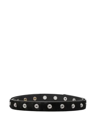 Rick Owens Press-stud Leather Belt In Black