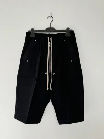 Pre-owned Rick Owens Pressed-crease Crepe Basketball Shorts In Black