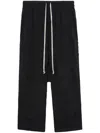 Rick Owens Pressed-crease Drawstring Cropped Trousers In Black