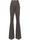 Rick Owens Pressed-crease High-waist Trousers In Brown