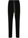Rick Owens Elastic Waistband Trousers With Side And Back Pockets In Black