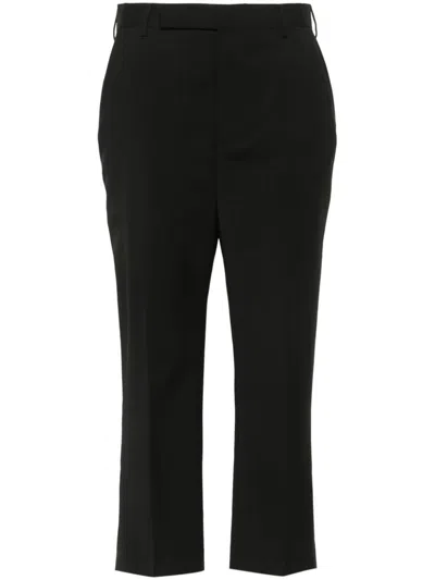 Rick Owens Pressed-creased Tapered Trousers In Black