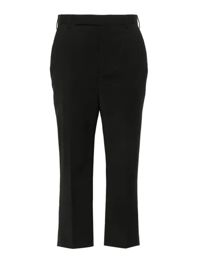 Rick Owens Pressed-creased Tapered Trousers In Black