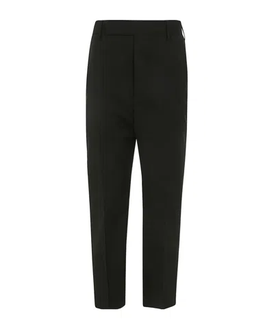 Rick Owens Pressed-creased Tapered Trousers In Black