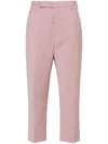 Rick Owens Light Pink Pressed-creased Wool Trousers In Dusty Pink
