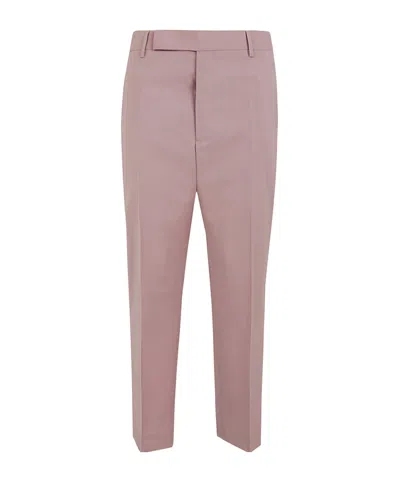RICK OWENS PRESSED-CREASED WOOL TROUSERS