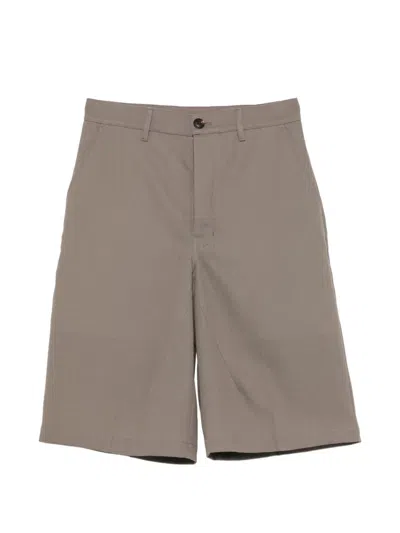 Rick Owens Pressed-crease Tailored Shorts In Brown