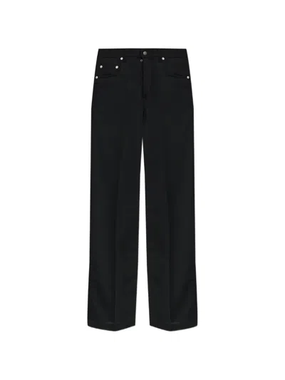 Rick Owens Pressed-crease Wide-leg Wool Trousers In Black