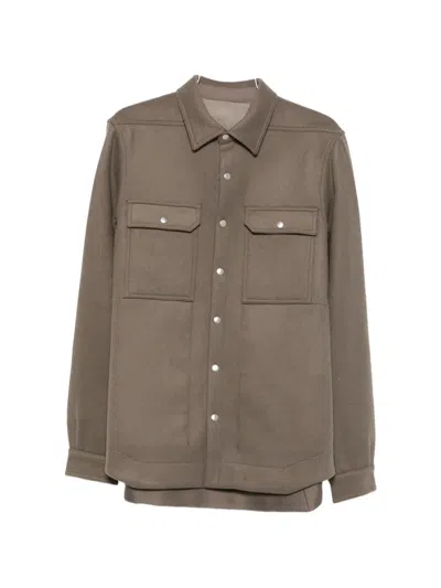 Rick Owens Press-stud Flap-pocket Jacket In Green