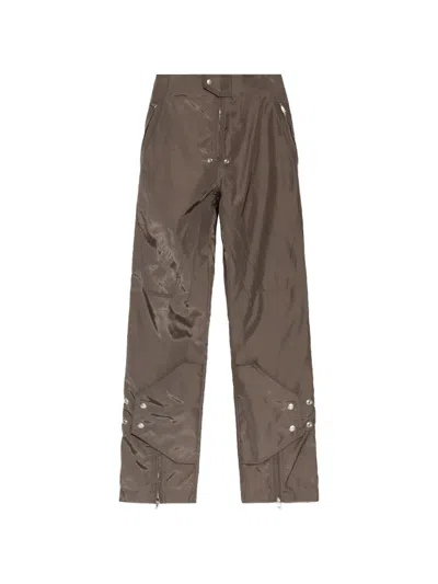 Rick Owens Press-stud-detail Trousers In Brown