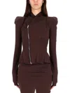 Rick Owens Modern Fitted Jacket Asymmetric Zip In Brown